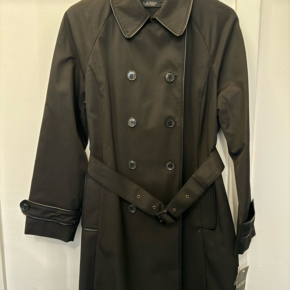 Lauren Ralph Lauren Black Double-Breasted Trench Coat